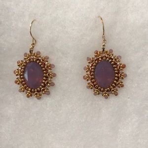 Miguel Ases pink/lavender stone earrings